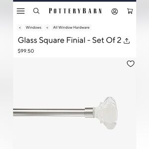 Pottery Barn Polished Nickel Curtain Rod Finial